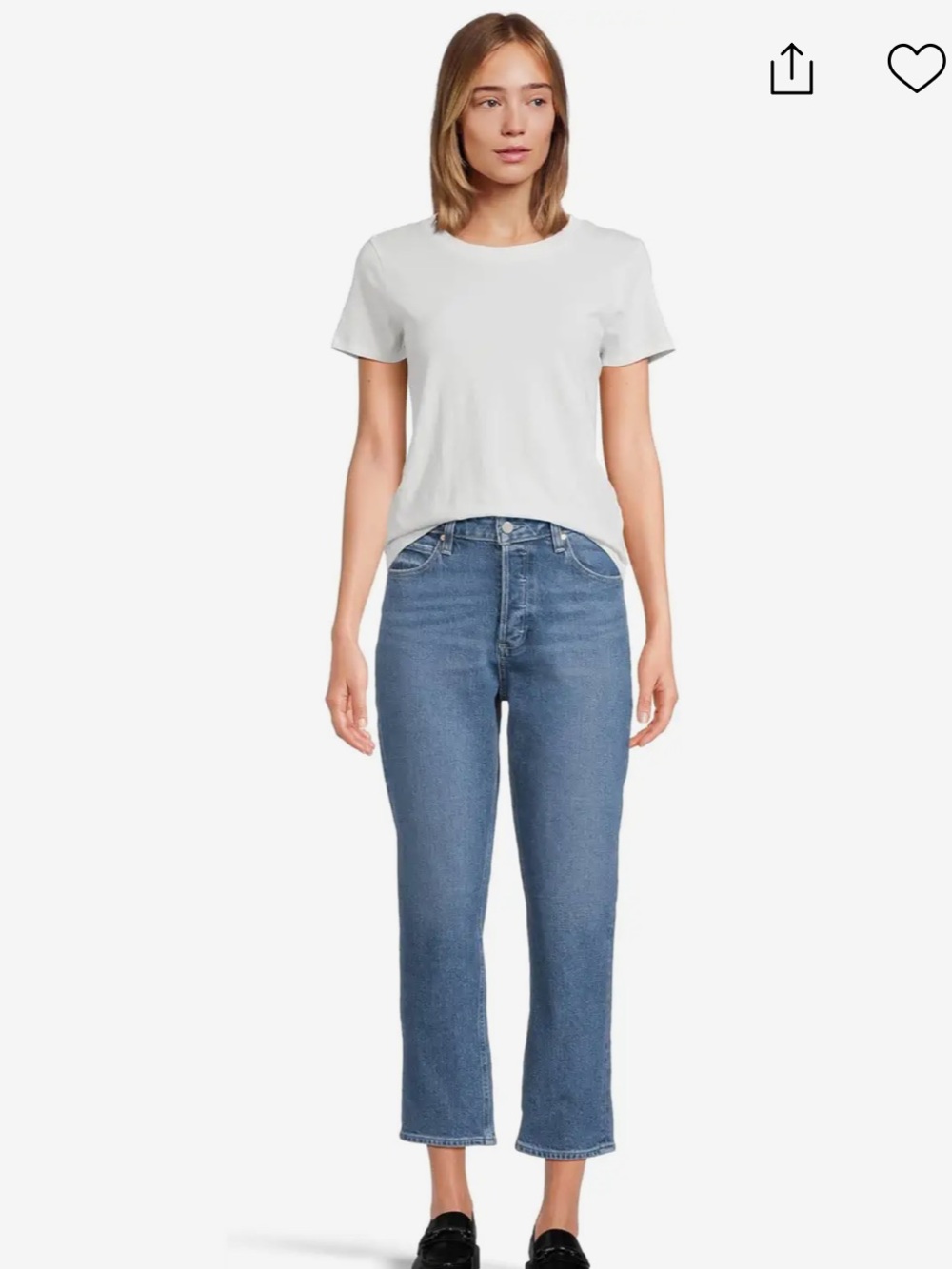 NWOT PAIGE | Billy crop jeans button fly jeans in medium wash
